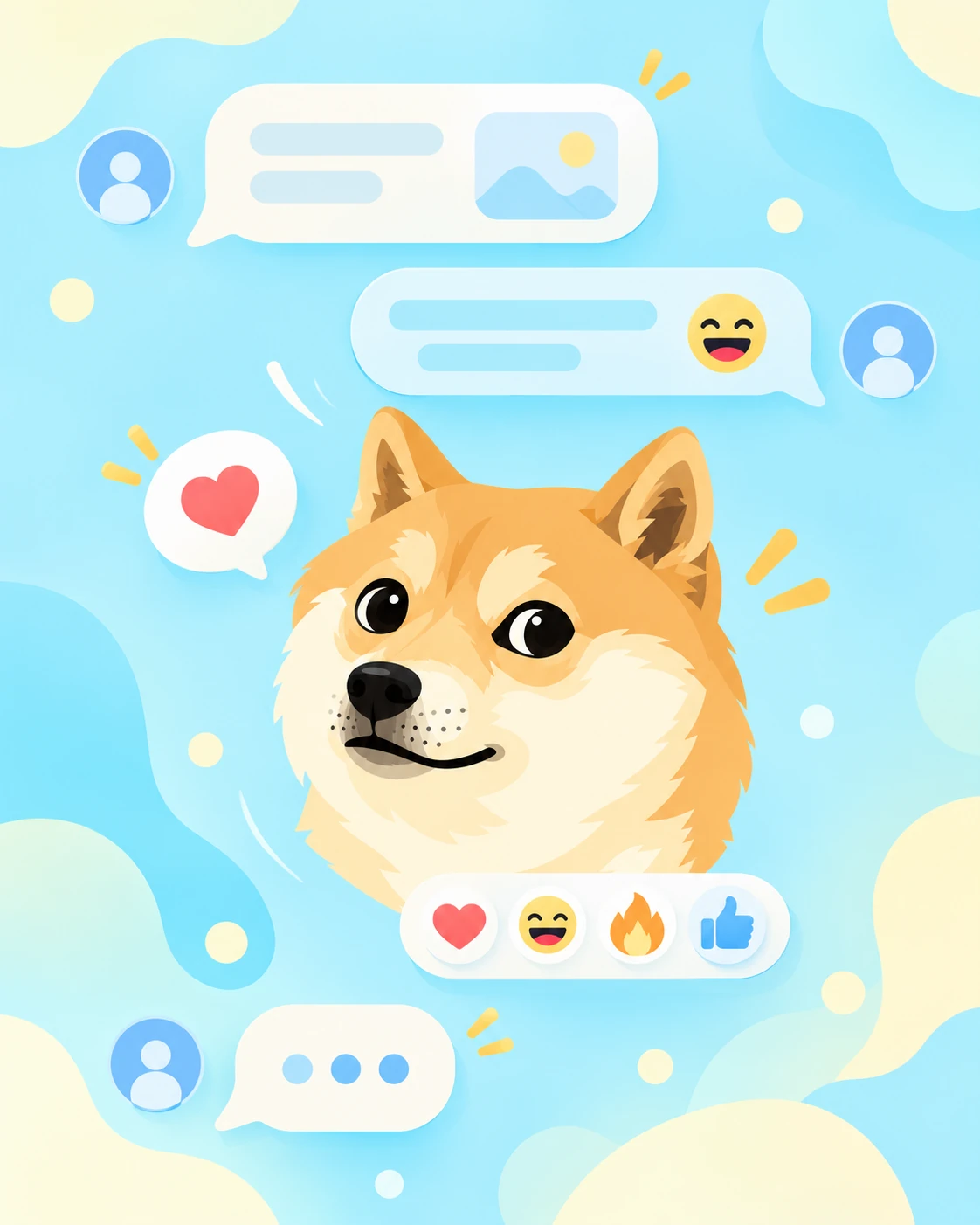 Shimoji used as a reaction in a messenger conversation